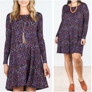 Matilda Jane New Resolution Dark Floral Stretch Long Sleeve Dress
